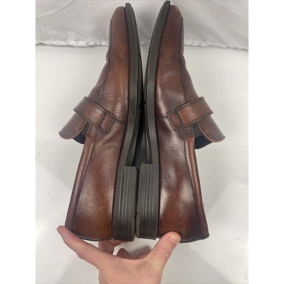 ECCO Penny Loafer Mens Buckle Brown Leather Slip On Shoes Size 46 US 12 12.5 main image 4
